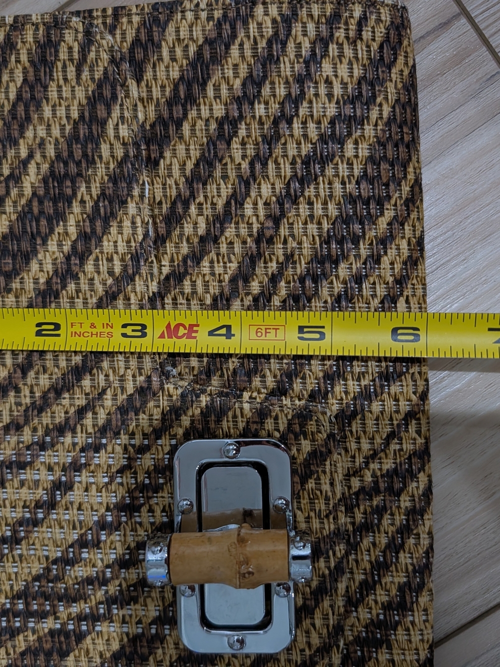 MMS Design Studio Tan & Brown Woven Chain-Clutch - Picture 9 of 9